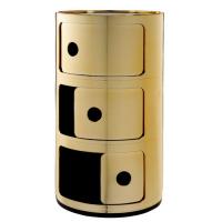 Rangement COMPONIBILI MÉTALLISÉ 3 élements de Kartell, 3 couleurs