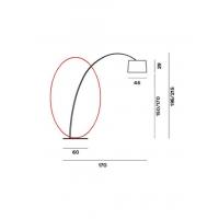Tige flexible inférieure pour lampadaire TWIGGY de Foscarini, Carmin, Pièce détachée