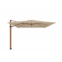Parasol déporté ANTEGO de Jardinico, 300 × 300 cm, Structure alu teck, Toile latte