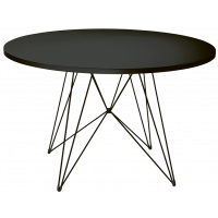 Table ronde XZ3, Ø.120 cm, Piètement acier noir, Plateau MDF laminé Fenix noir