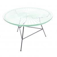 Table basse ZIPOLITE Ø.76 cm de Boqa avec structure noire, Vert d'eau