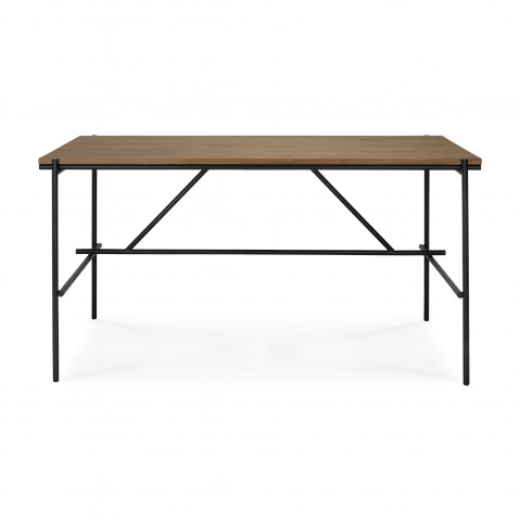 Bureau Oscar - teck - rectangulaire - avec système de rangement des câbles d'Ethnicraft, 2 tailles