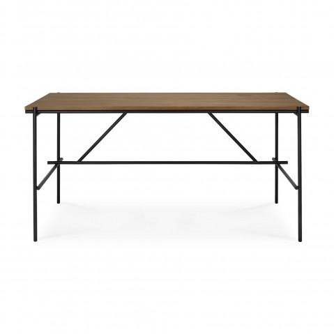 Bureau Oscar - teck - rectangulaire - avec système de rangement des câbles d'Ethnicraft, L. 160