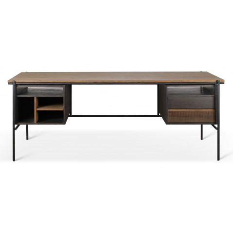 Bureau OSCAR avec 2 tiroirs d'Ethnicraft, Teck