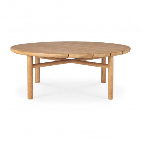 Table basse QUATRO OUTDOOR de Ethnicraft, Ø.95, Teck
