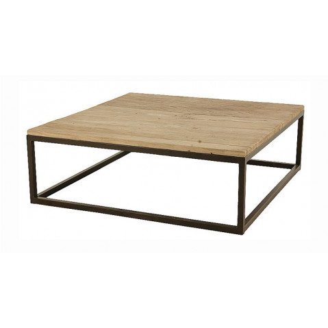 Table basse ANVERS 120x120 en chêne ancien