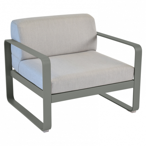 Fauteuil BELLEVIE de Fermob, Coussin Gris flanelle, Romarin