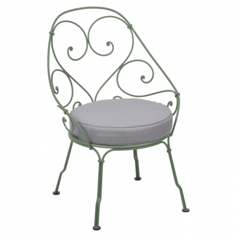 Fauteuil CABRIOLET de Fermob, Coussin Gris flanelle, Cactus
