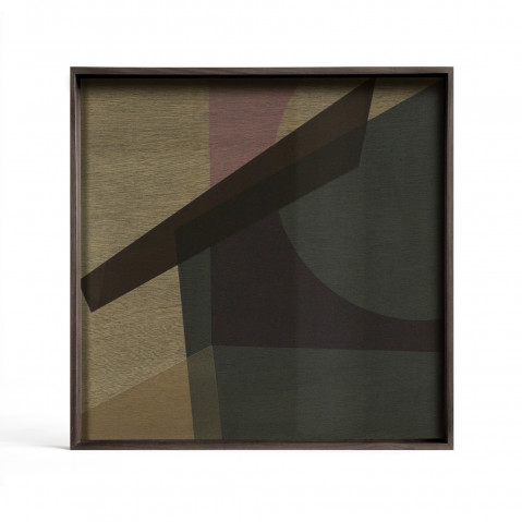 Plateau carré en verre ANGLE de Ethnicraft Accessories, 51 x 51 cm, Slate