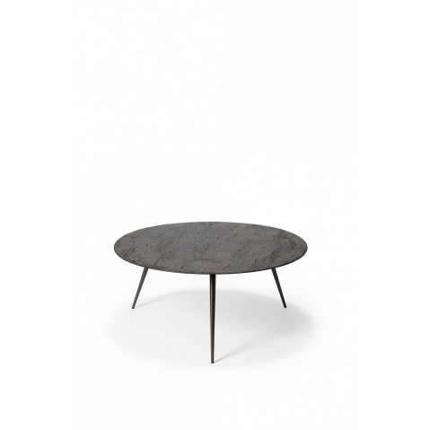 Table basse LUNA d'Ethnicraft, Ø80 x H.35 cm, Lave, Whisky