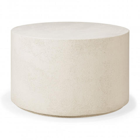 Table basse Elements ronde - Microciment - Blanc cassé d'Ethnicraft, 2 tailles