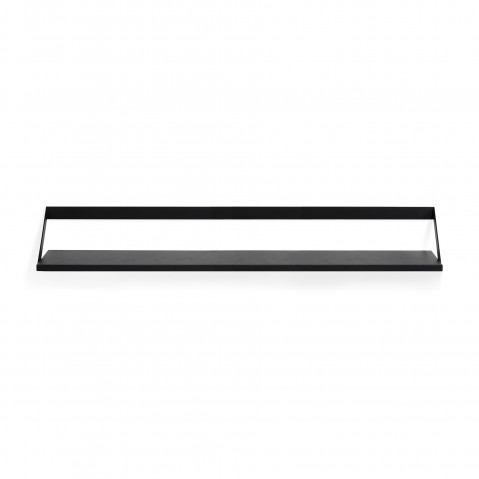 Étagère murale RIBBON d'Ethnicraft, 140 cm, Structure noire, Plateau chêne teinté noir