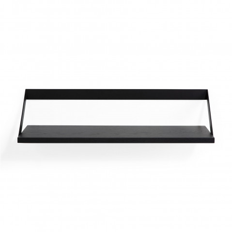 Étagère murale RIBBON d'Ethnicraft, 70 cm, Structure noire, Plateau chêne teinté noir