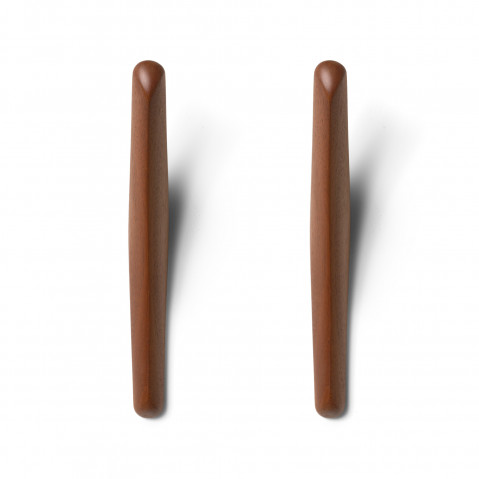 Porte-manteaux mural PI d'Ethnicraft, Lot de 2, Acajou massif vernis