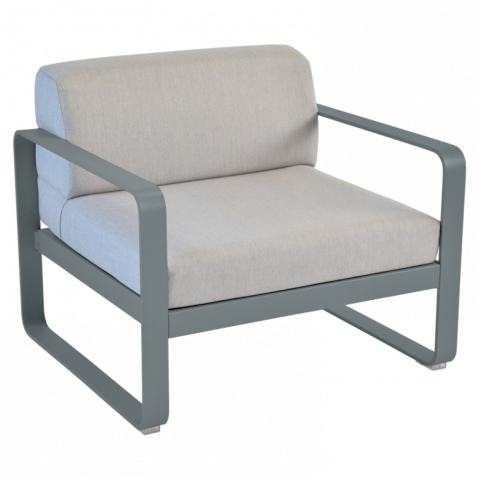 Fauteuil BELLEVIE de Fermob, Coussin Gris flanelle, Gris orage