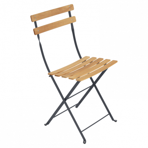 Chaise BISTRO NATUREL bois de Fermob, Carbone