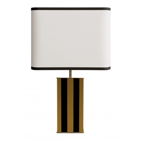 Lampe ÉLYSÉE de RED Edition, Bois laqué noir / moutarde et Laiton