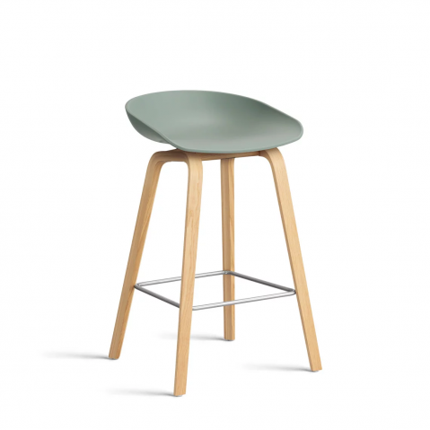 AAS32 TABOURET LOW POLY CHENE SOAP, DUSTY GREEN