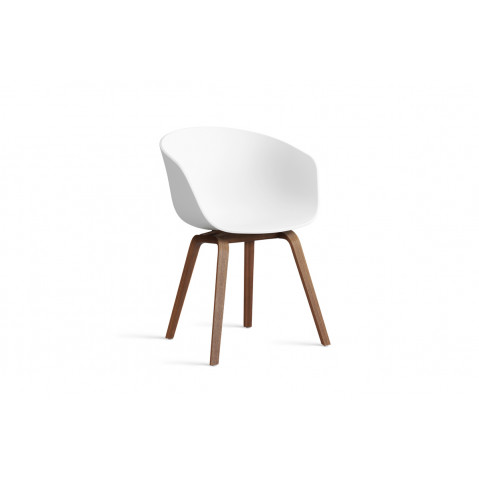 Fauteuil AAC 22 de Hay, Piètement en noyer vernis naturel, White 2.0