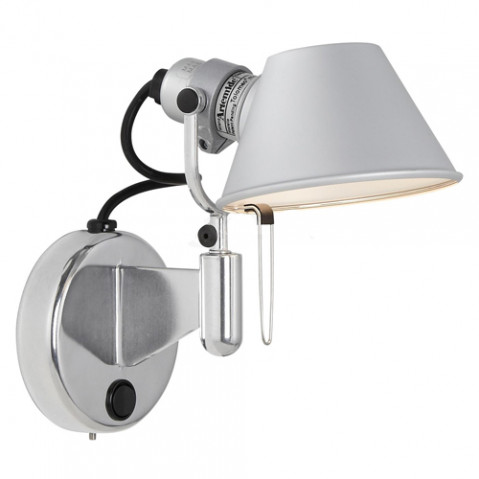 Applique TOLOMEO MICRO FARETTO Halogène d'Artemide avec interrupteur, Aluminium