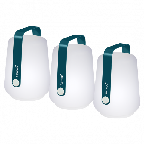 Lot de 3 lampes H.12 CM BALAD de Fermob, Bleu acapulco