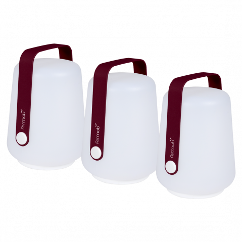 Lot de 3 lampes H.12 CM BALAD de Fermob, Cerise noire