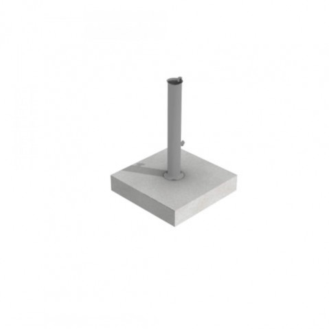  Socle de parasol en pierre SERENA de Unopiu, 40 x 40, avec manche en fer galvanisé
