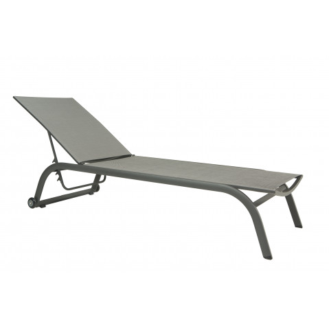 Chaise longue NINO, Charbon / Gris argent