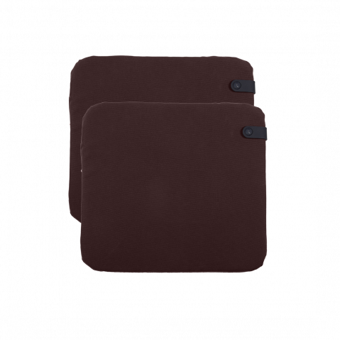 Duo de galettes d'assise COLOR MIX de Fermob, 41 x 45 cm, Lie de vin