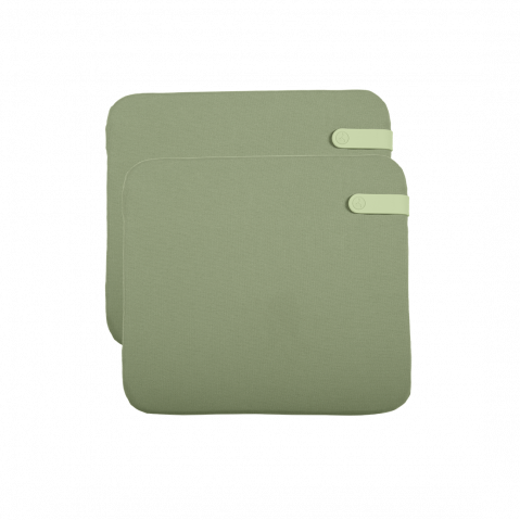 Duo de galettes d'assise COLOR MIX de Fermob, 41 x 45 cm, Vert eucalyptus