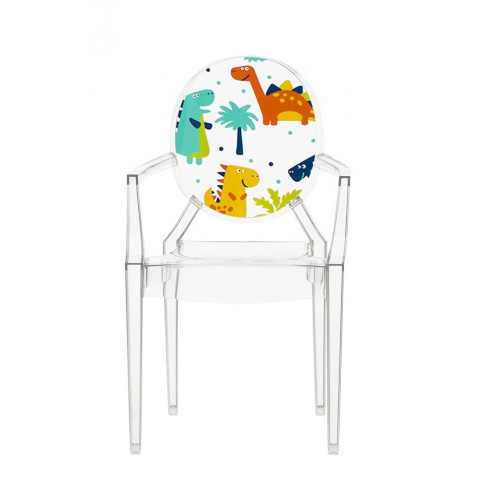 Fauteuil LOU LOU de Kartell, transparent-dinosaure