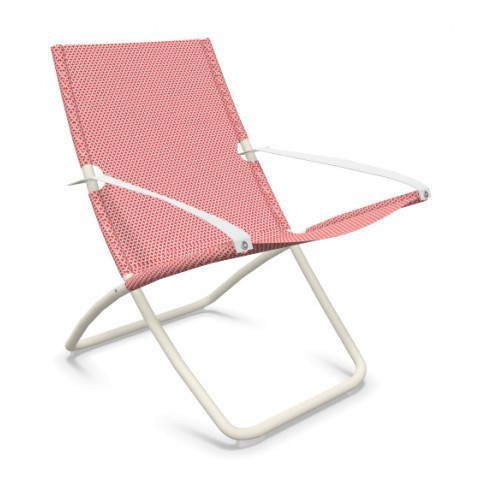Chaise longue SNOOZE de Emu, Blanc mat - Rouge