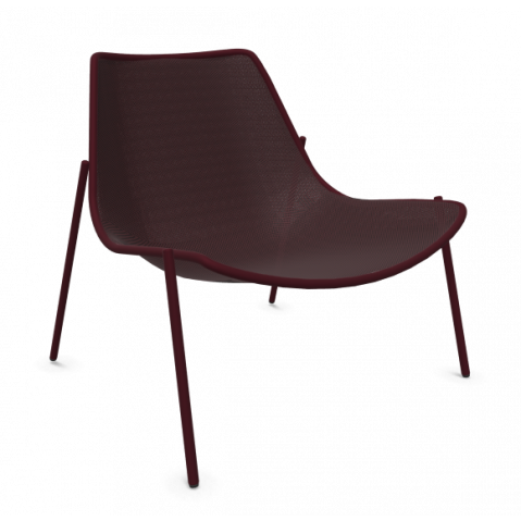 Fauteuil bas ROUND de Emu, Rouge Intense