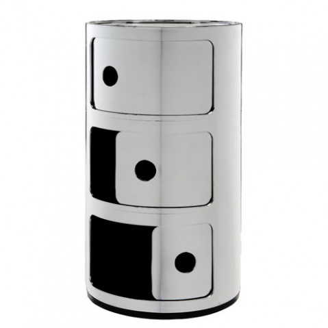 Rangement COMPONIBILI MÉTALLISÉ 3 éléments de Kartell, Chrome