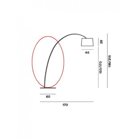 Tige flexible inférieure pour lampadaire TWIGGY de Foscarini, Carmin, Pièce détachée