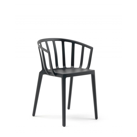 Chaise VENICE avec traitement Soft Touch de Kartell, Noir opaque