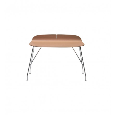 Bureau EARL OF WOOD de Kartell, Pied acier chromé, Plateau hêtre clair