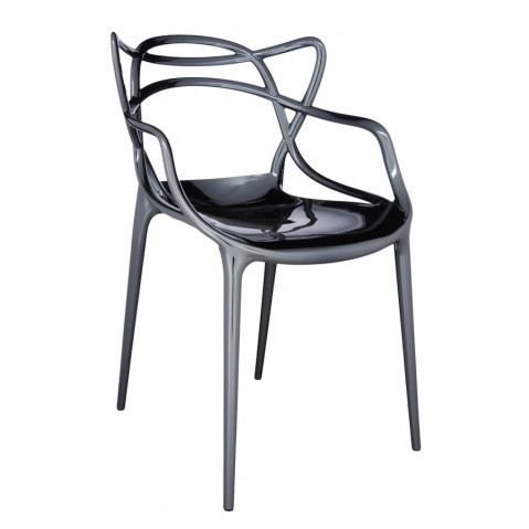 Chaise MASTERS métallisée de Kartell, Titane