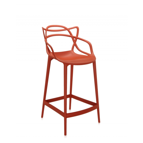 Tabouret MASTERS STOOL de Kartell, H. 65, Rouge orangé