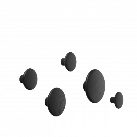 Set de 5 patères THE DOTS de Muuto, Noir