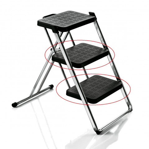 Marche de remplacement intermédiaire ou inférieure pour Escabeau pliant NUOVA STEP de Magis, Noir