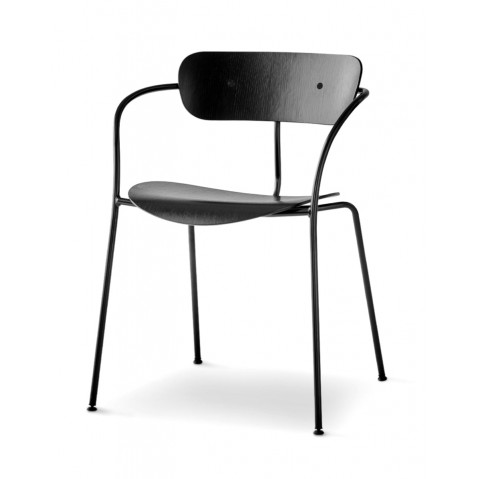 Chaise PAVILION AV2 de &TRADITION, Black laquered oaked