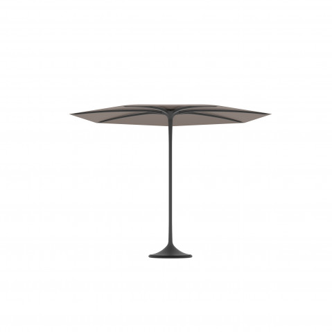 Parasol mât central PALMA de Royal Botania, Ø.300 cm, Structure anthracite, Toile Cappuccino, Sans socle