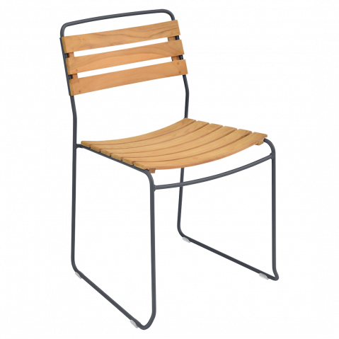 Chaise teck SURPRISING de Fermob, Carbone