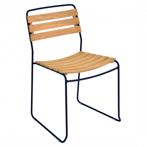Chaise teck SURPRISING de Fermob, Bleu abysse