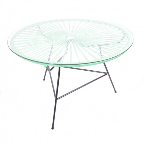 Table basse ZIPOLITE Ø.76 cm de Boqa avec structure noire, Vert d'eau