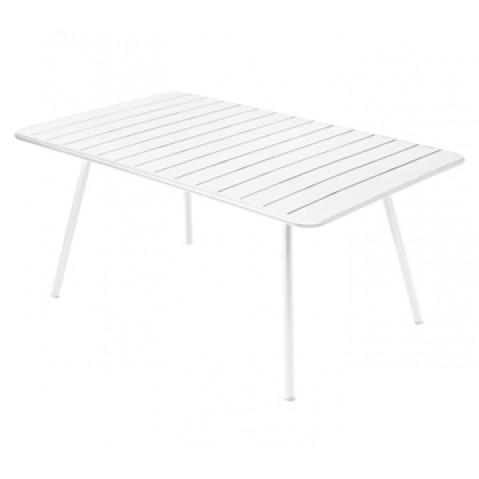 Table rectangulaire confort 6 LUXEMBOURG de Fermob, couleur blanc coton