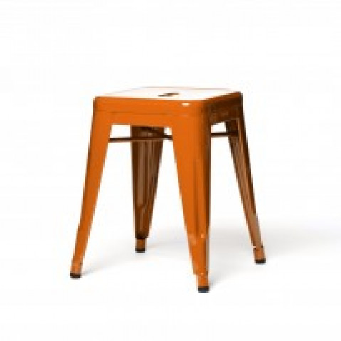 Tabouret bas H.55 de Tolix, Finition brillant, Potiron