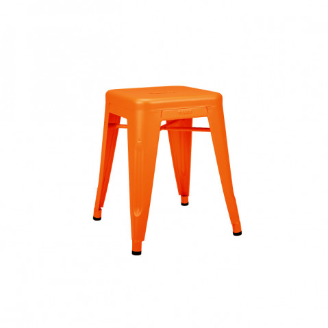 Tabouret bas H.45 de Tolix, Finition mat texturé, Potiron
