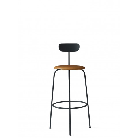 Tabouret de bar AFTEROOM de Audo Copenhagen, Cuir noir/cognac